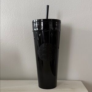 Starbucks Glossy Black Tumbler with Straw